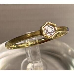 Jude Frances designer 18k solid yellow gold genuine diamond band ring size 6.75